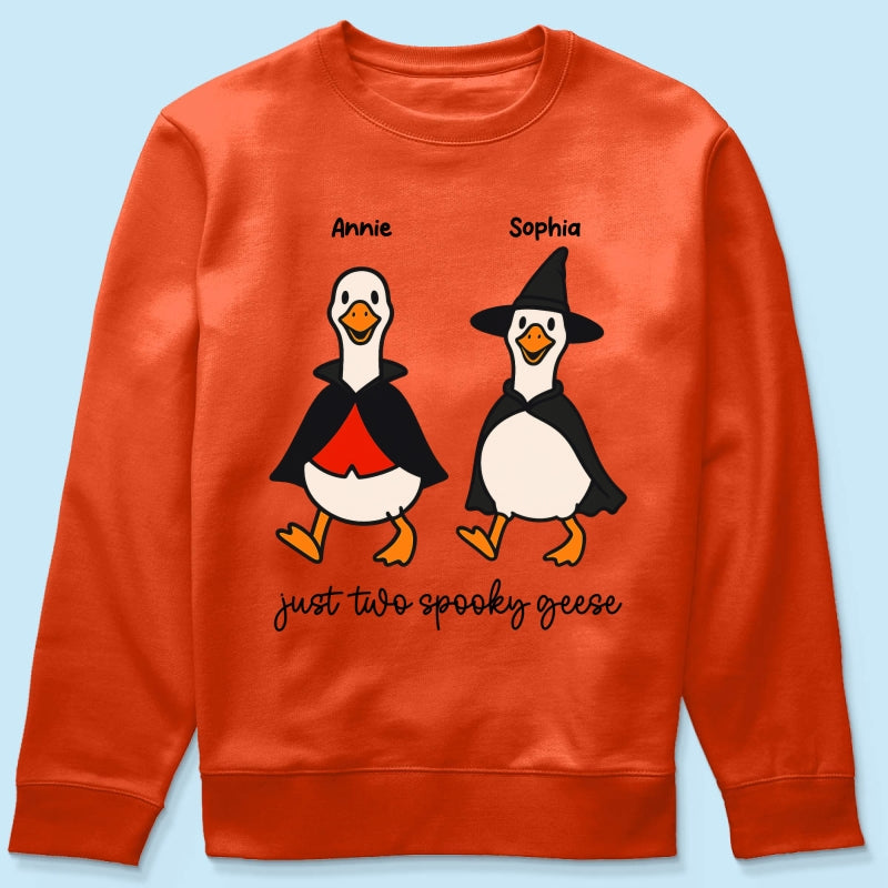 Halloween Funny Cute Spooky Goose Besties Personalized Shirt, Group Shirt For Besties