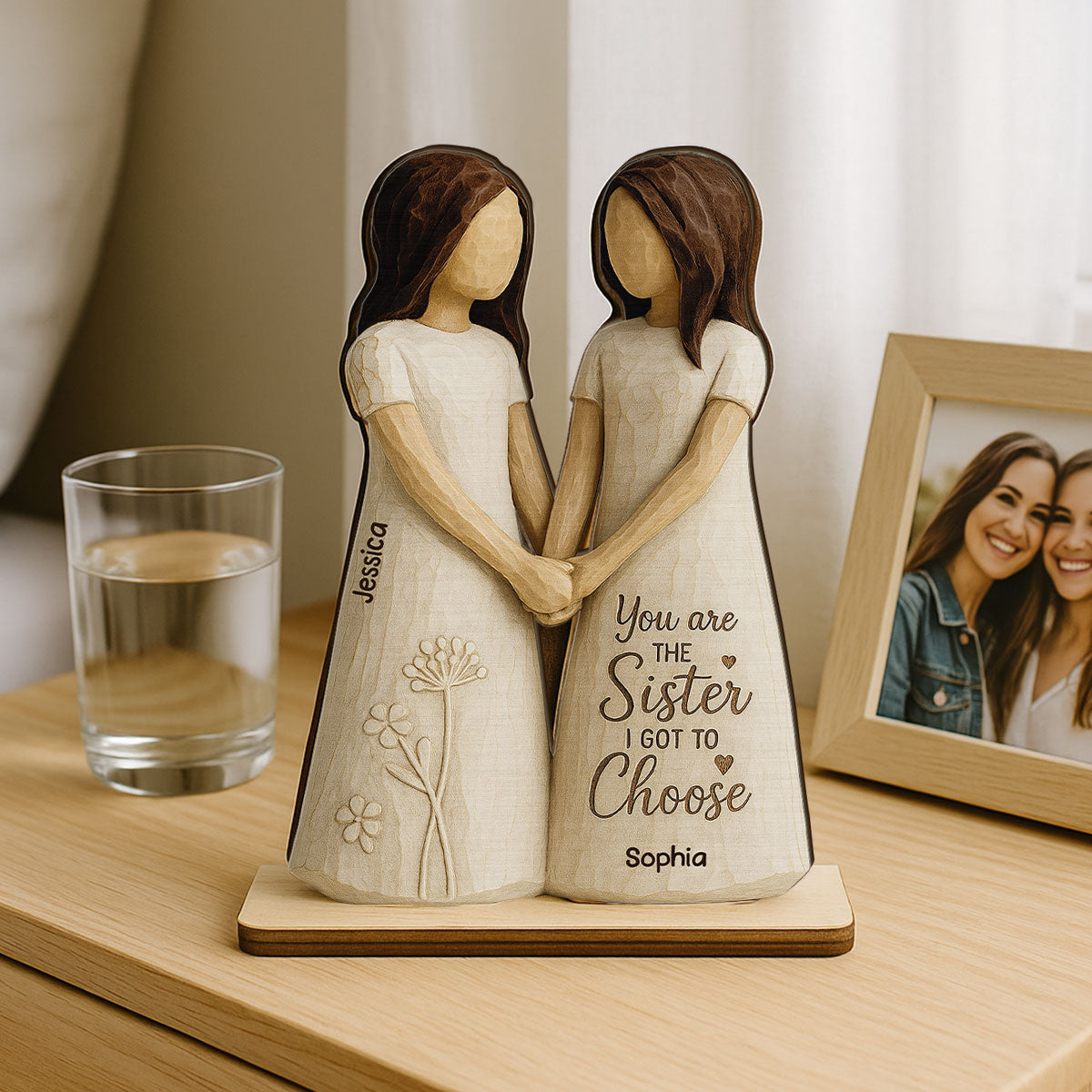 You Are The Sister I Got To Choose 3D Effect - Personalized 2-Layered Wooden Plaque - Gift for Besties, Best Friends
