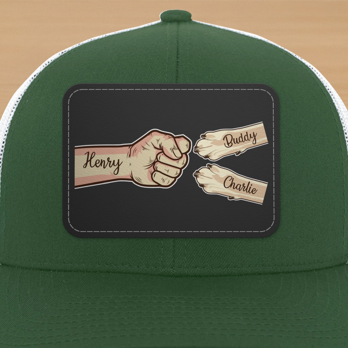 Dog Dad Fist Bump Personalized Trucker Cap, Dad Snapback Hat, Father's Day Gift for Dog Dads