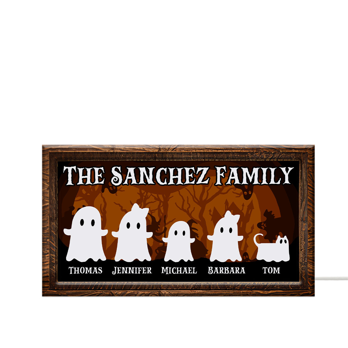 Halloween Ghost Family Tabletop Tiered Tray Decor Personalized LED Light Box
