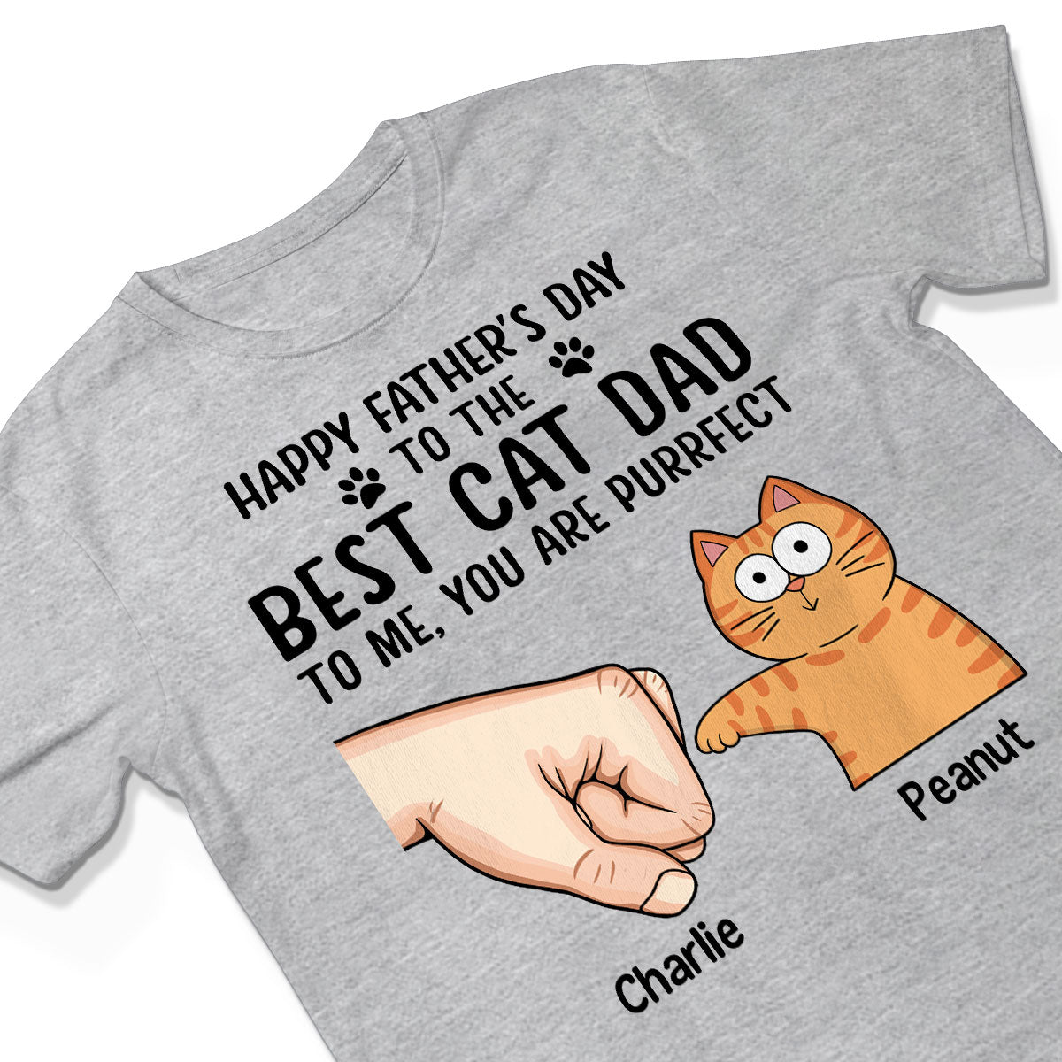 Happy Fatherās Day To The Best Cat Dad Personalized Shirt, Father's Day Gift For Cat Dad, Husband, Boyfriend