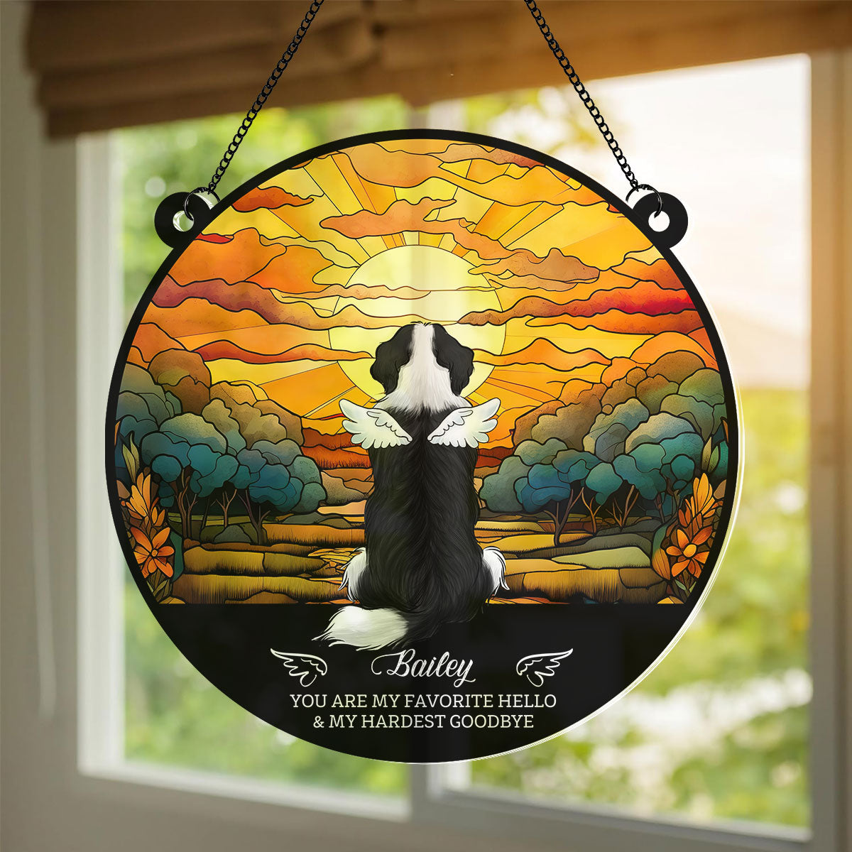 Loss Of Dogs Sympathy Gift Personalized Dog Memorial Suncatcher
