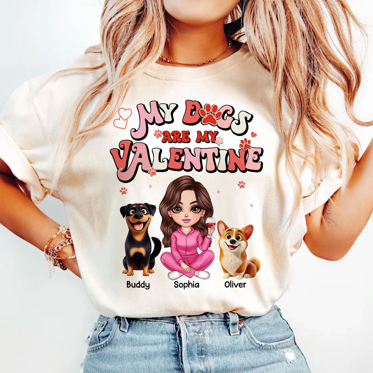 Personalized Shirt For Dog Mom, My Dogs Are My Valentine