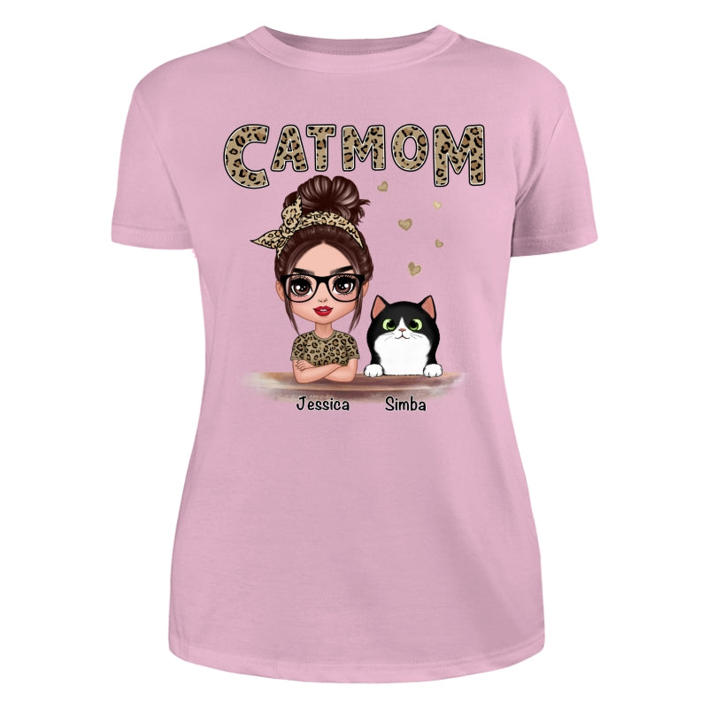 Leopard Shirt Doll Cat Mom Personalized Shirt