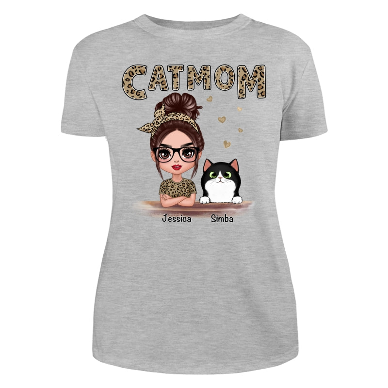 Leopard Shirt Doll Cat Mom Personalized Shirt