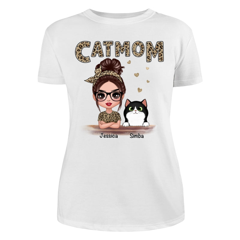 Leopard Shirt Doll Cat Mom Personalized Shirt