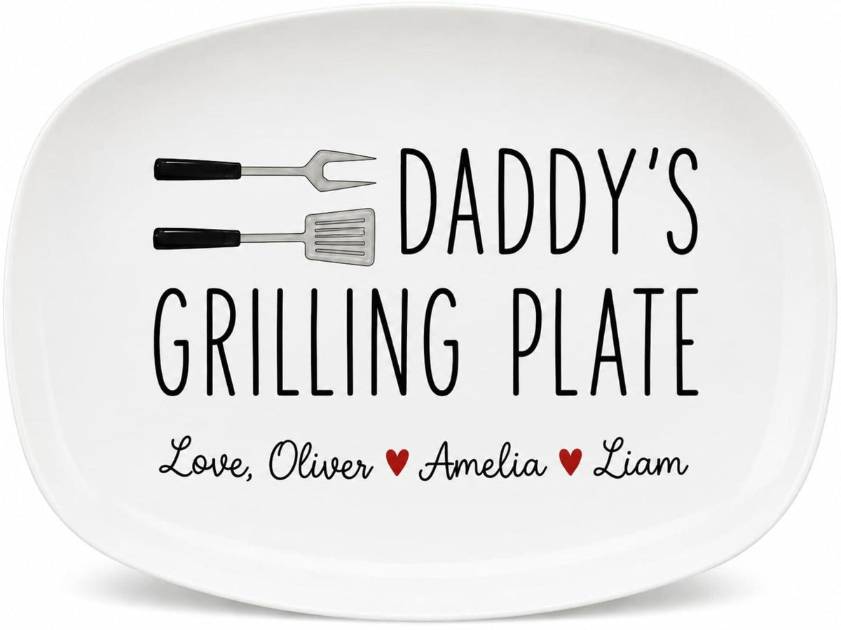 Personalized Daddy Grilling Platter, Father's Day Grilling Custom Name Gift