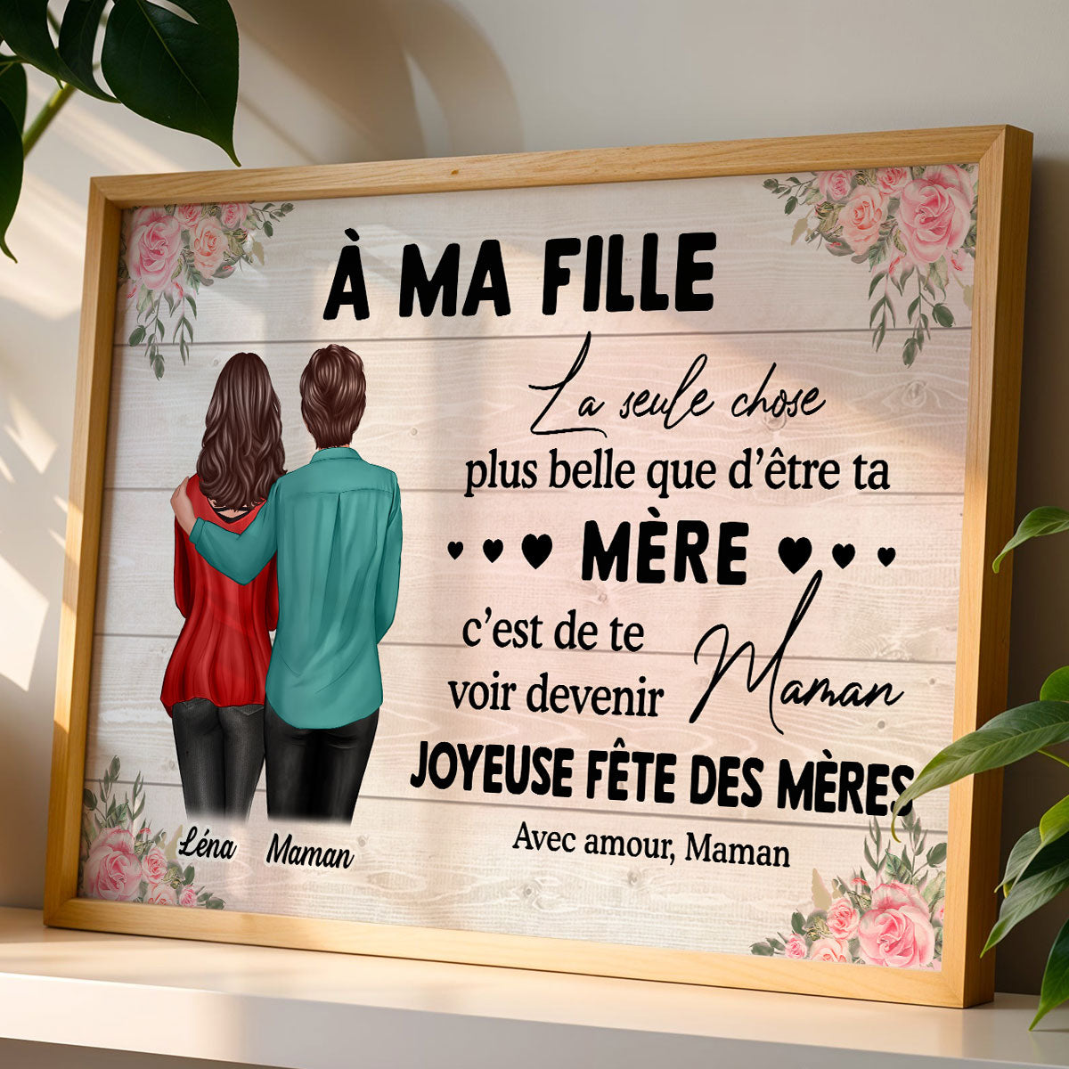 ma fille – Te voir devenir maman – Affiche personnalise – Cadeau de Fte des Mres pour ma fille