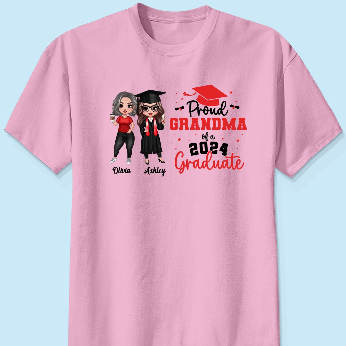 Proud Mom Grandma Of A 2024 Graduate Personalized Shirt