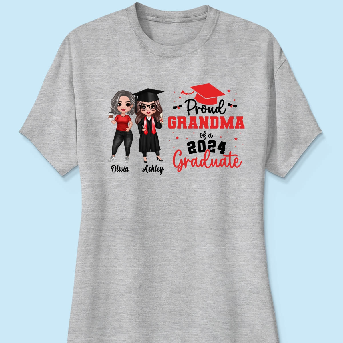 Proud Mom Grandma Of A 2024 Graduate Personalized Shirt