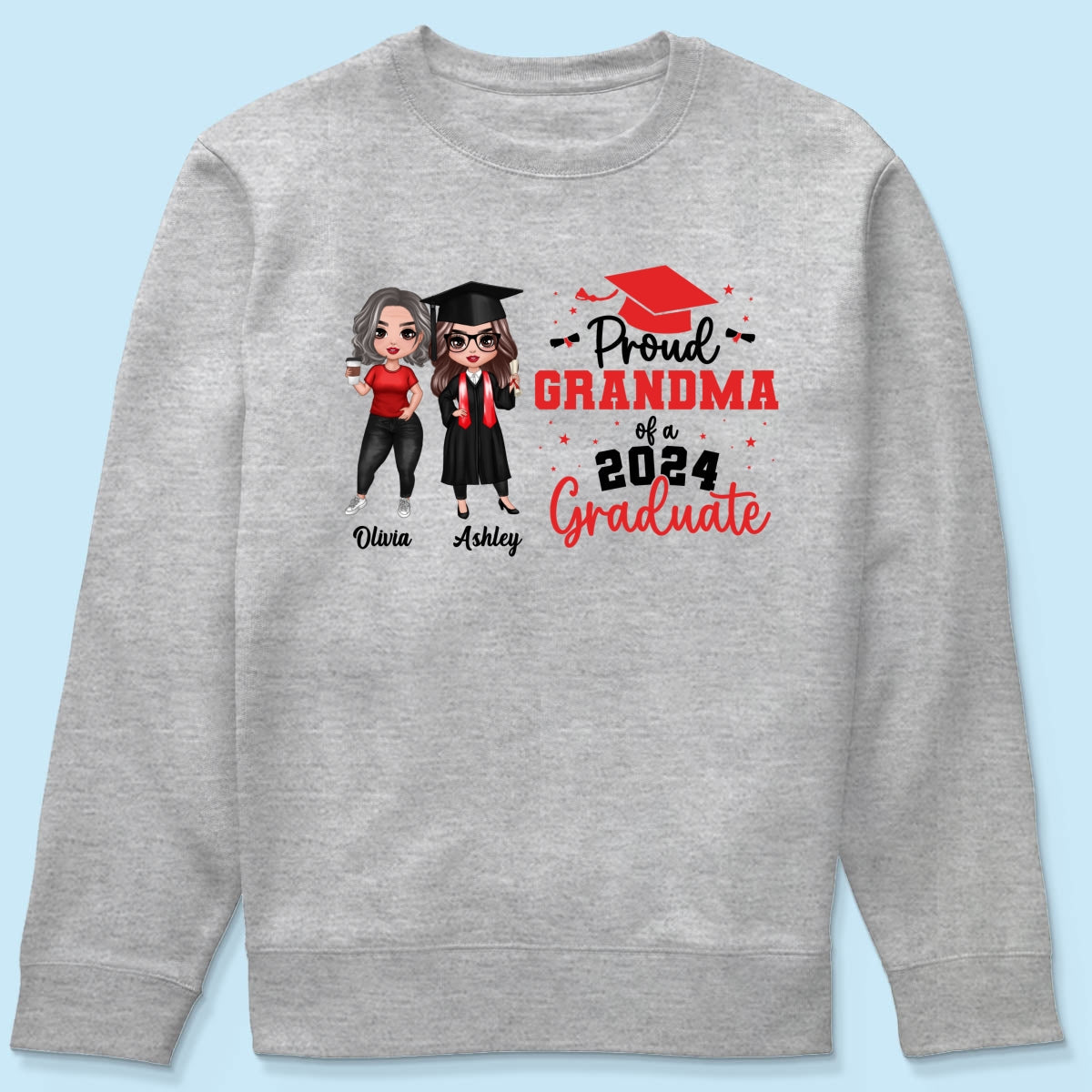Proud Mom Grandma Of A 2024 Graduate Personalized Shirt