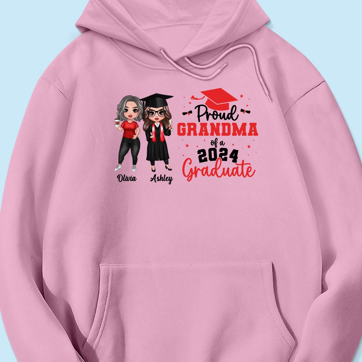 Proud Mom Grandma Of A 2024 Graduate Personalized Shirt