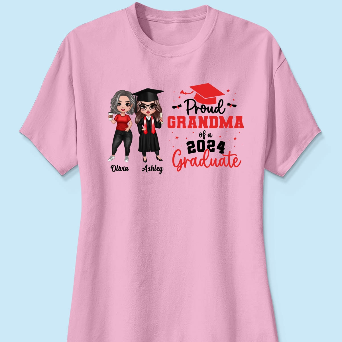 Proud Mom Grandma Of A 2024 Graduate Personalized Shirt