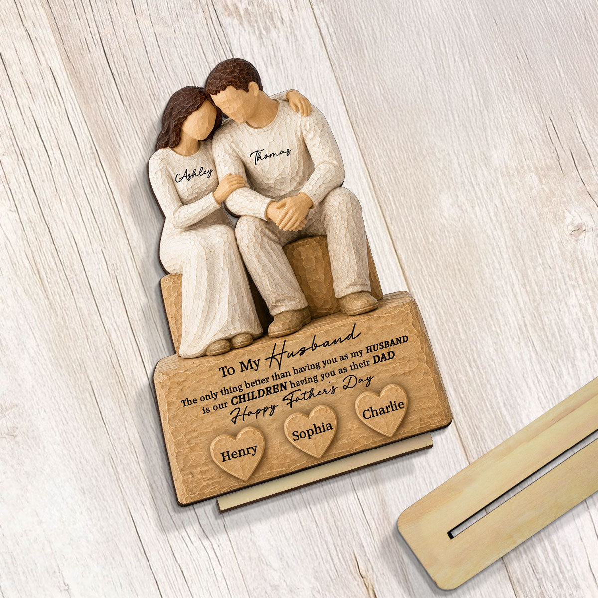 Sentimental Rustic To My Husband The Only Thing - Personalized 2-Layered Wooden Plaque - Heartfelt Gift For Husband, Dad