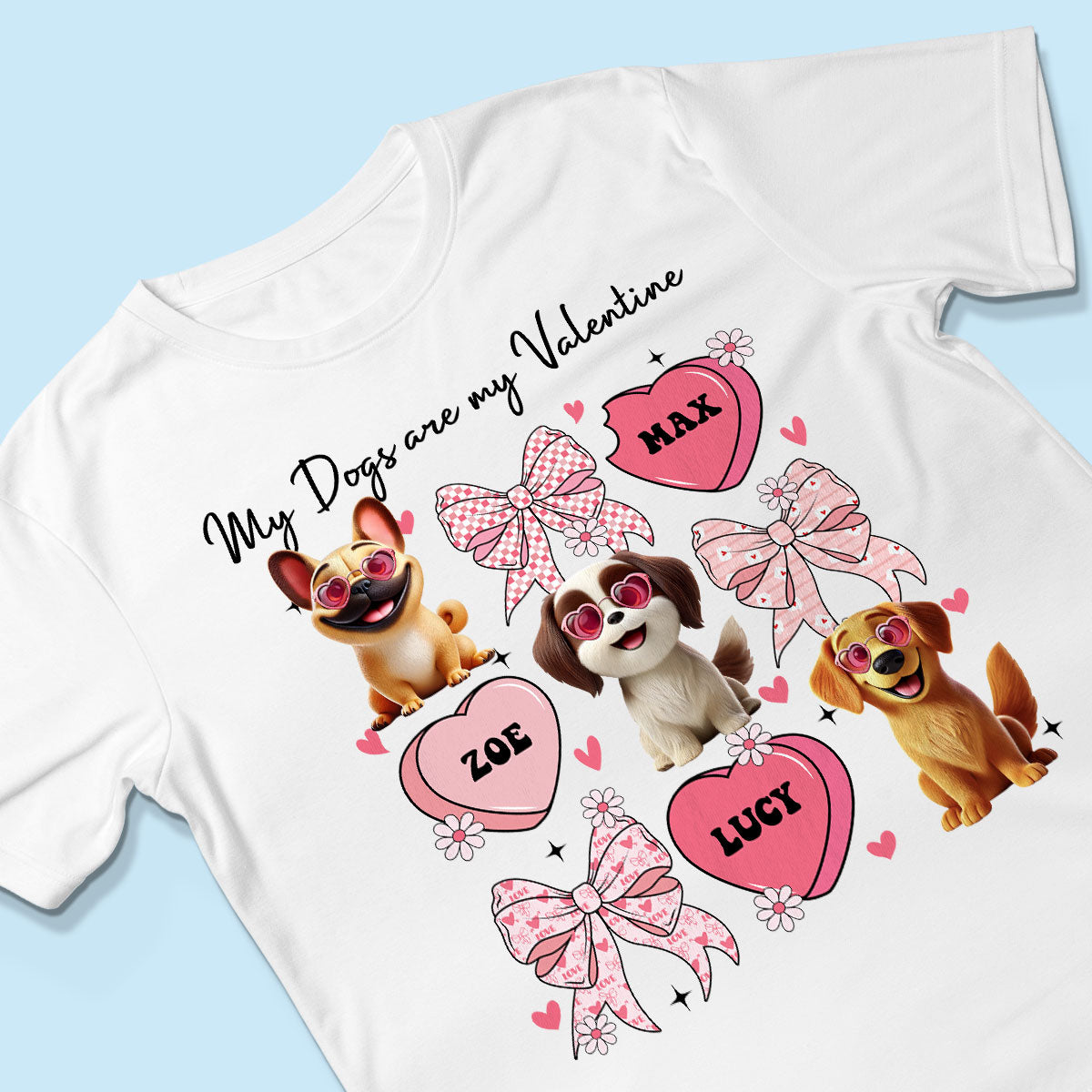 My Dogs Are My Coquette Cute Cartoon Dog Gift For Dog Lover Personalized Shirt