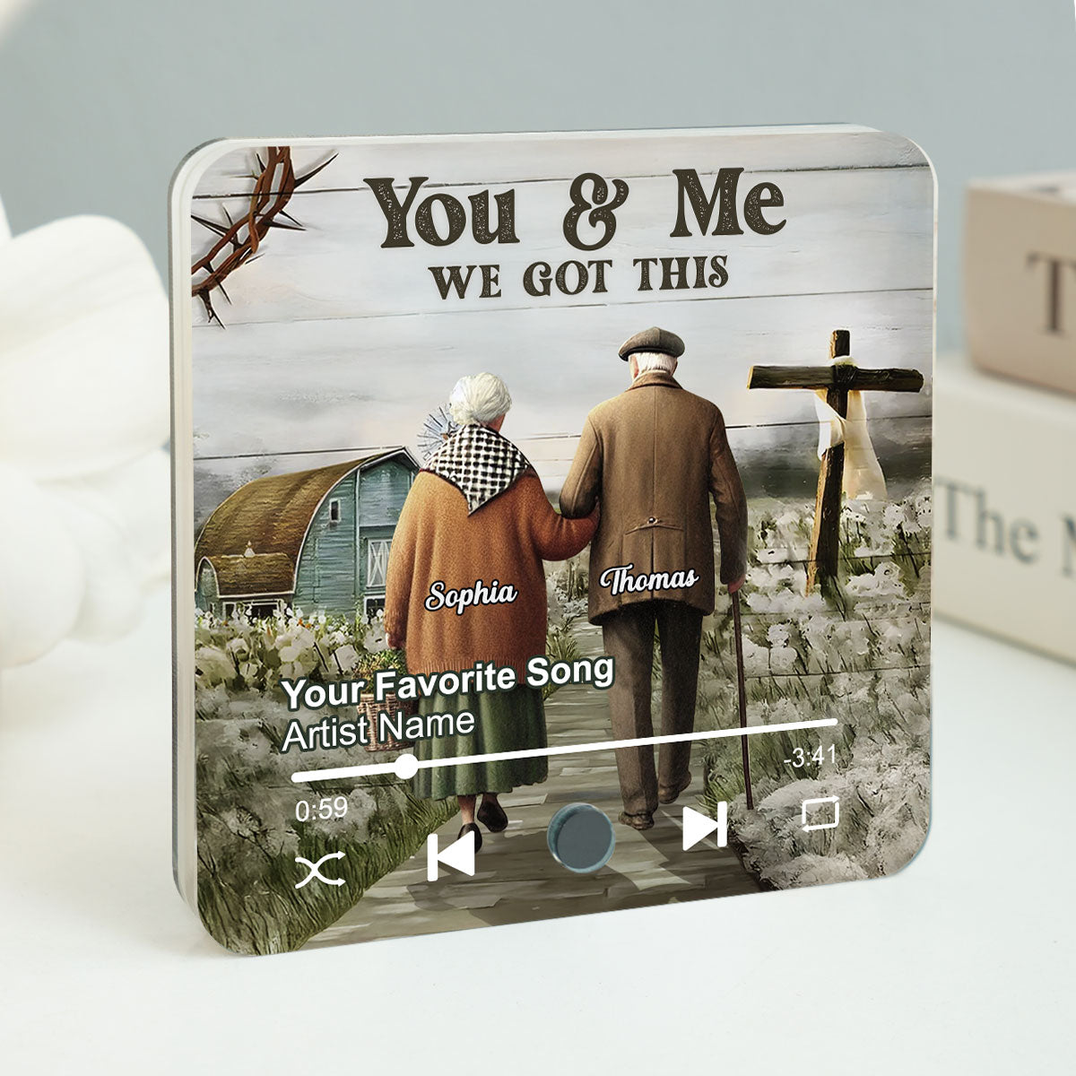 God Knew My Heart Needed You Old Couple Personalized Music Fridge Magnet, Anniversary Gift For Him, For Her