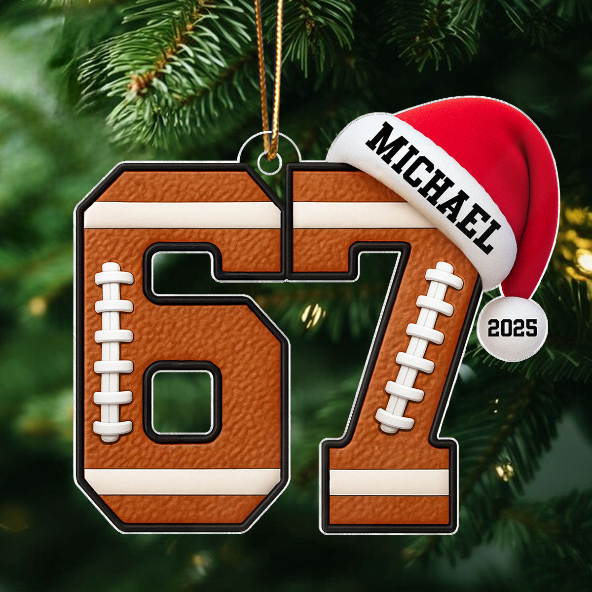 Funny Six Seven 67 Sports - Personalized Acrylic Ornament - Funny Teenager Christmas Gifts, Teen Slang