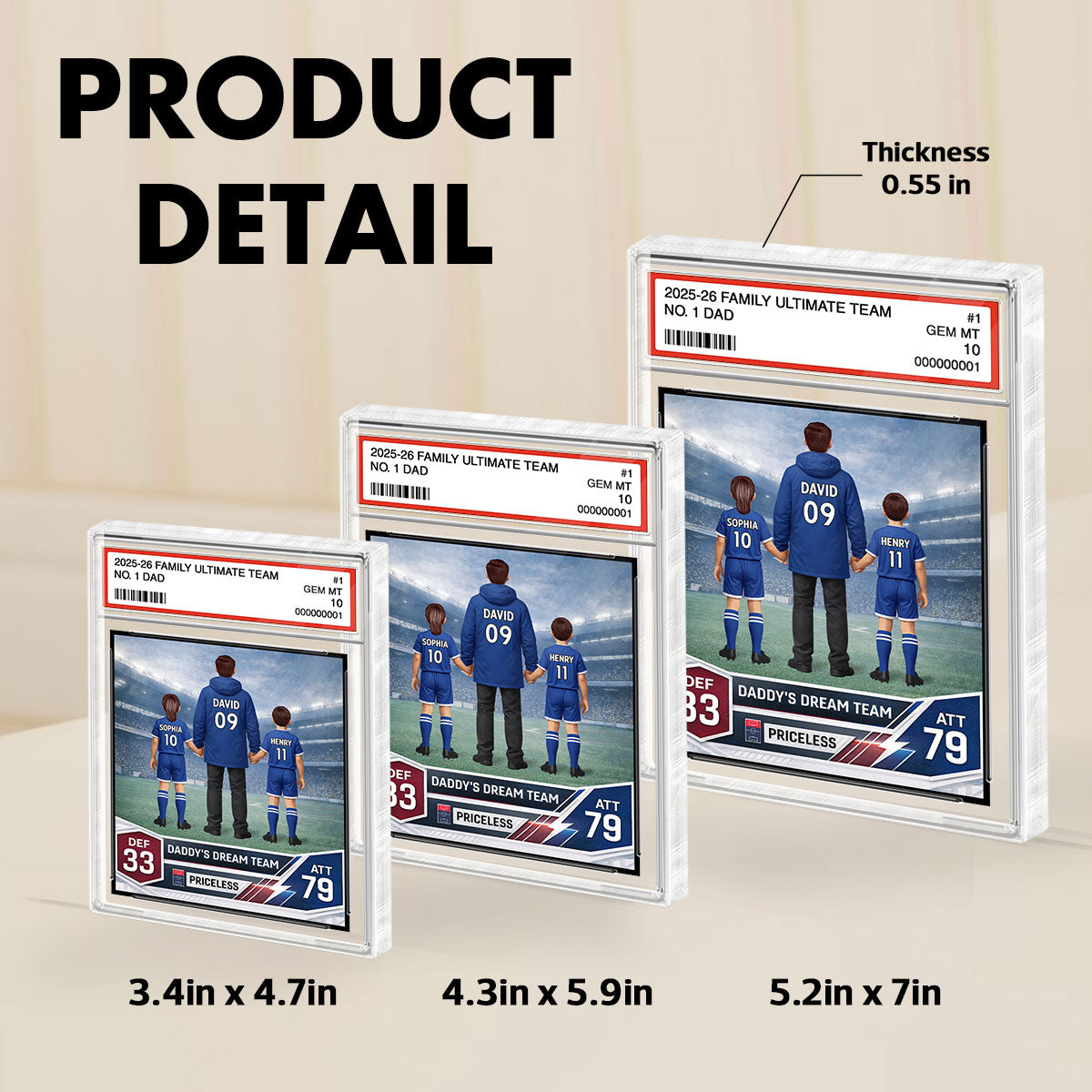Our Match Of A Lifetime Trading Card - Personalised Acrylic Block Plaque - UK Gift For Football Dad