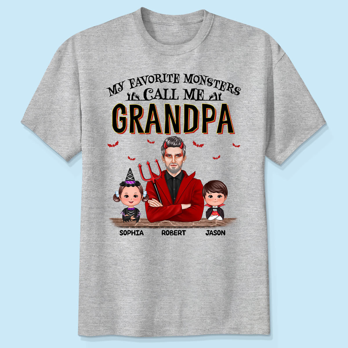 Halloween Favorite Monsters Call Me Dad Grandpa Personalized Shirt