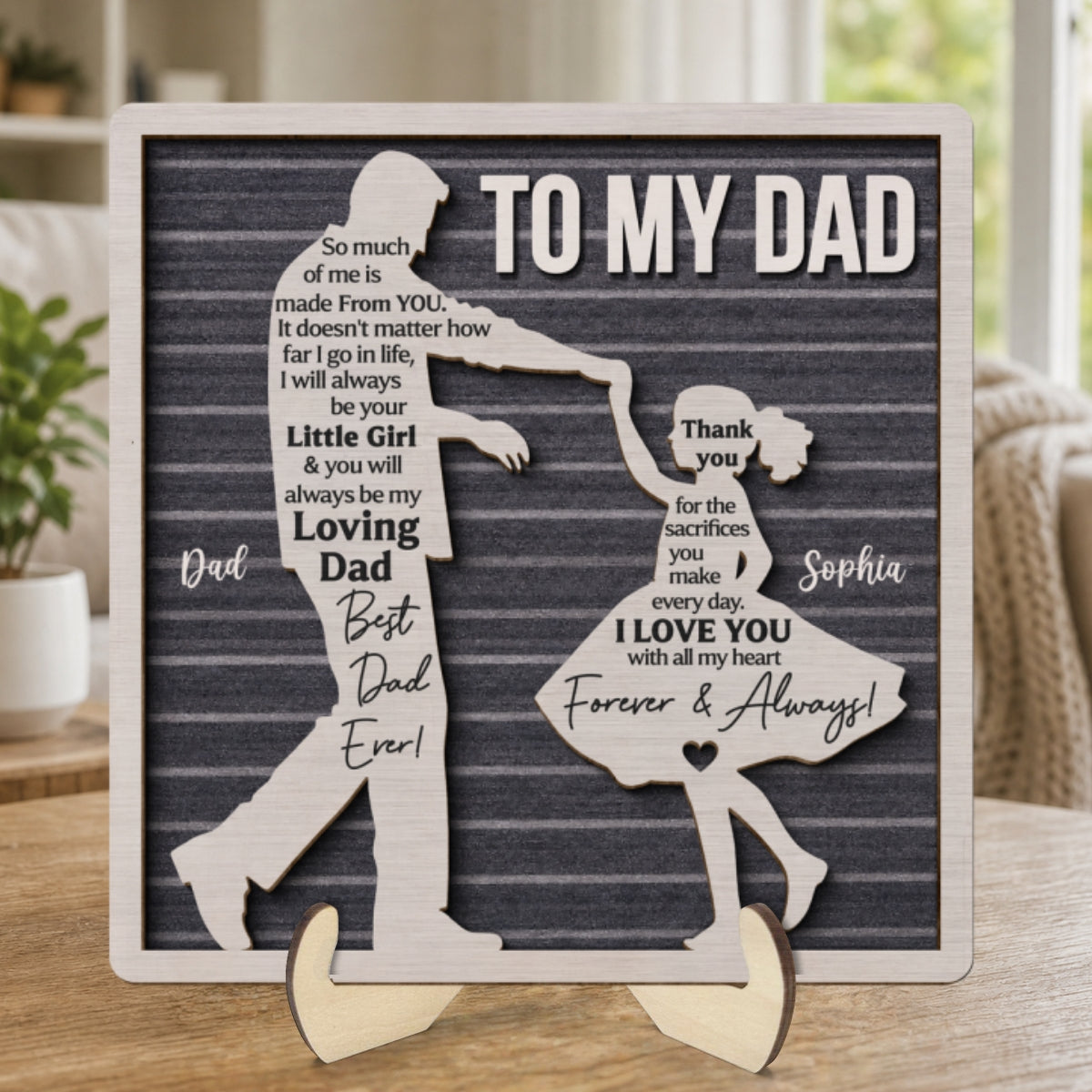 I Will Always Be Your Little Girl Father & Daughter Dancing - Personalized 2-Layered Wooden Plaque - Sentimental Gift For Dad From Daughter