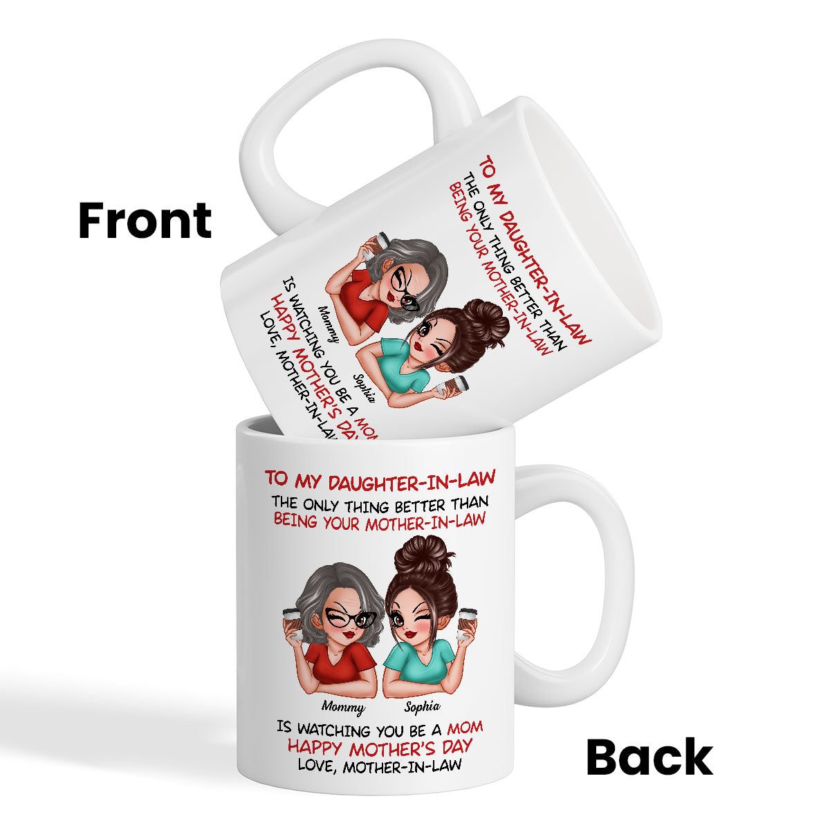 To My Daughter-In-Law Happy Mother‘s Day Personalized Mug