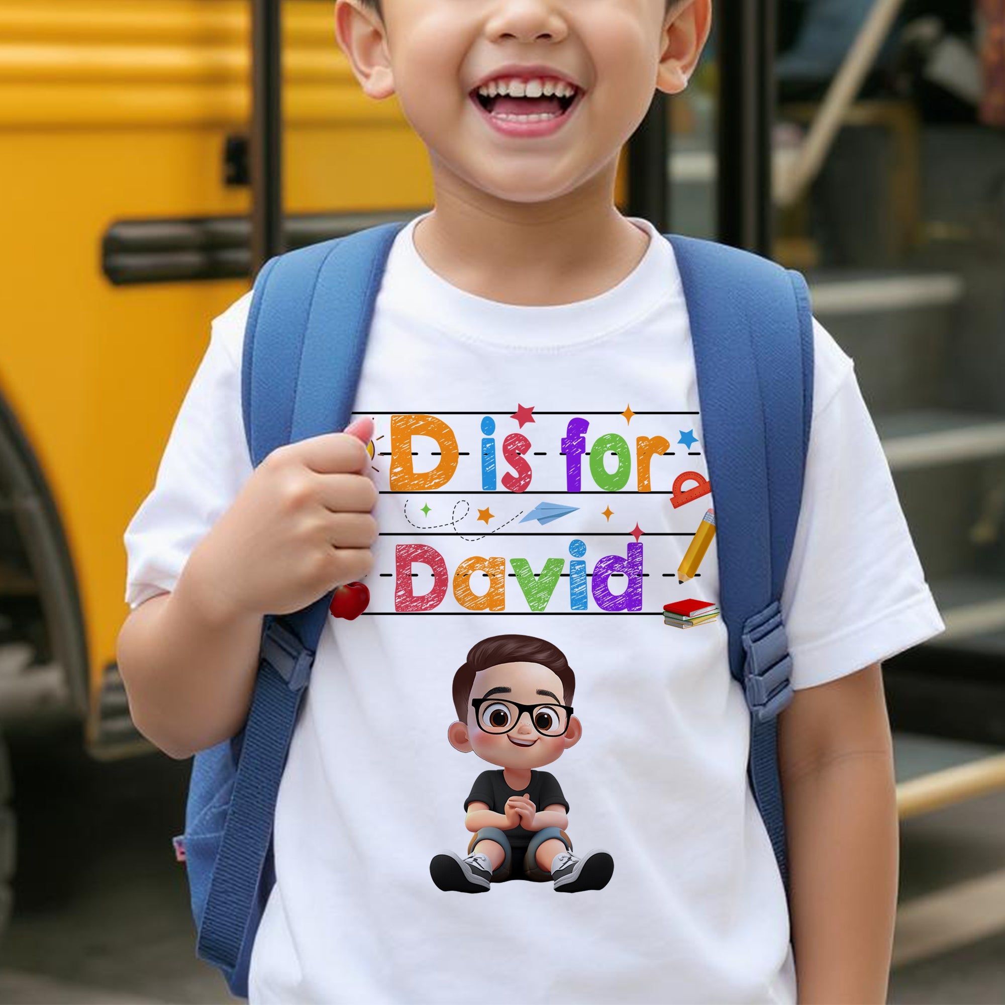 Custom Name Back To School Kids Shirt, Personalized Alphabet Kids Shirt