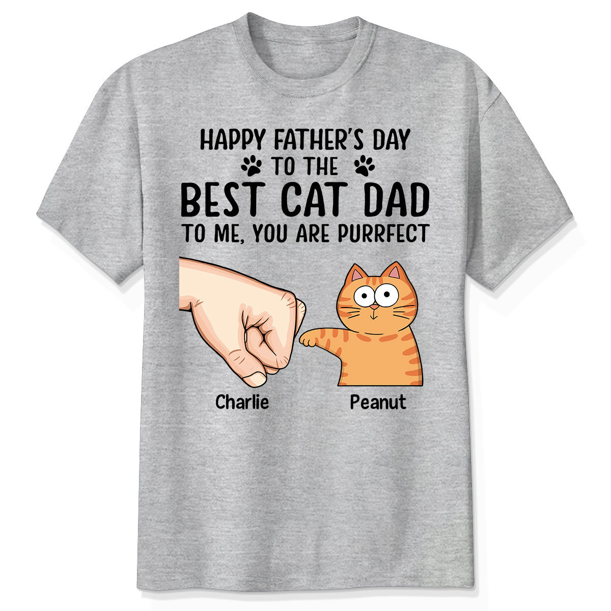 Happy Fatherās Day To The Best Cat Dad Personalized Shirt, Father's Day Gift For Cat Dad, Husband, Boyfriend