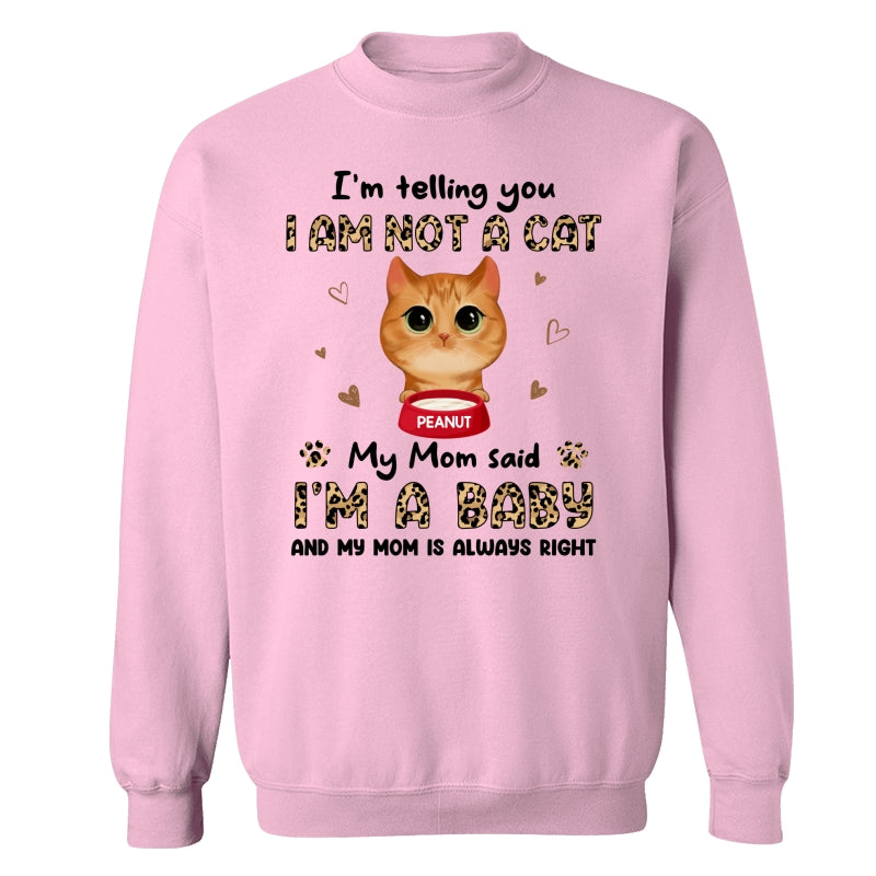 Leopard Peeking Watercolor Cute Cats My Mom Said I‘m A Baby Personalized Shirt