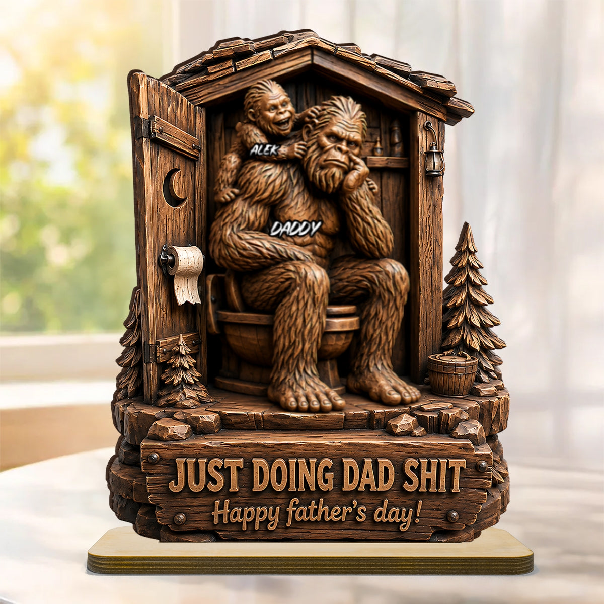 Just Doing Dad Sh*t - Personalized 2-Layered Wooden Plaque - Gift for Dad, Husband