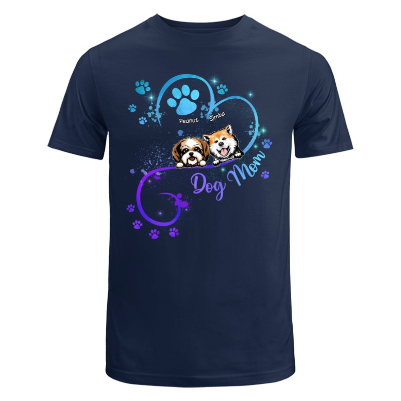 Peeking Dogs Dog Mom Heart Splash Personalized Shirt
