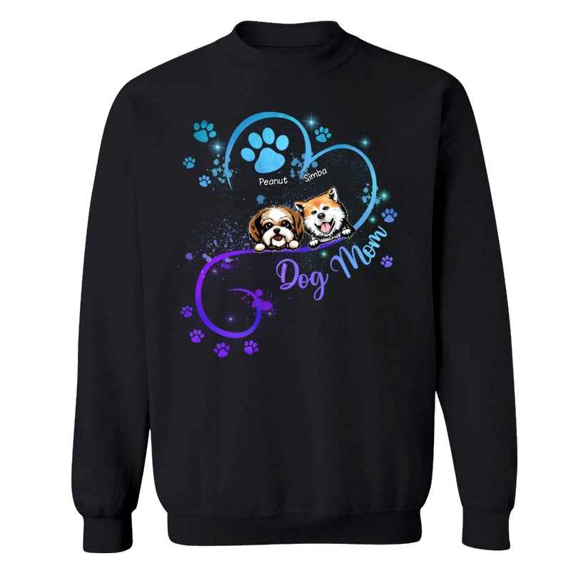 Peeking Dogs Dog Mom Heart Splash Personalized Shirt