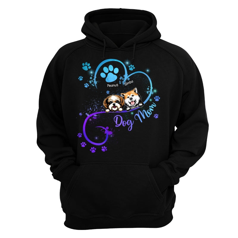 Peeking Dogs Dog Mom Heart Splash Personalized Shirt