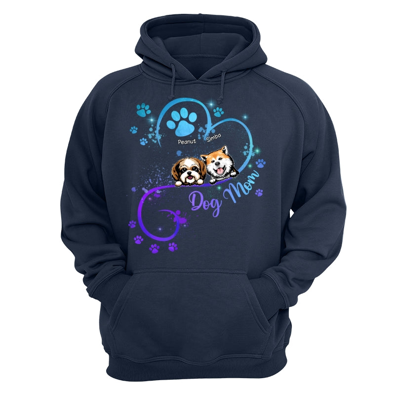 Peeking Dogs Dog Mom Heart Splash Personalized Shirt