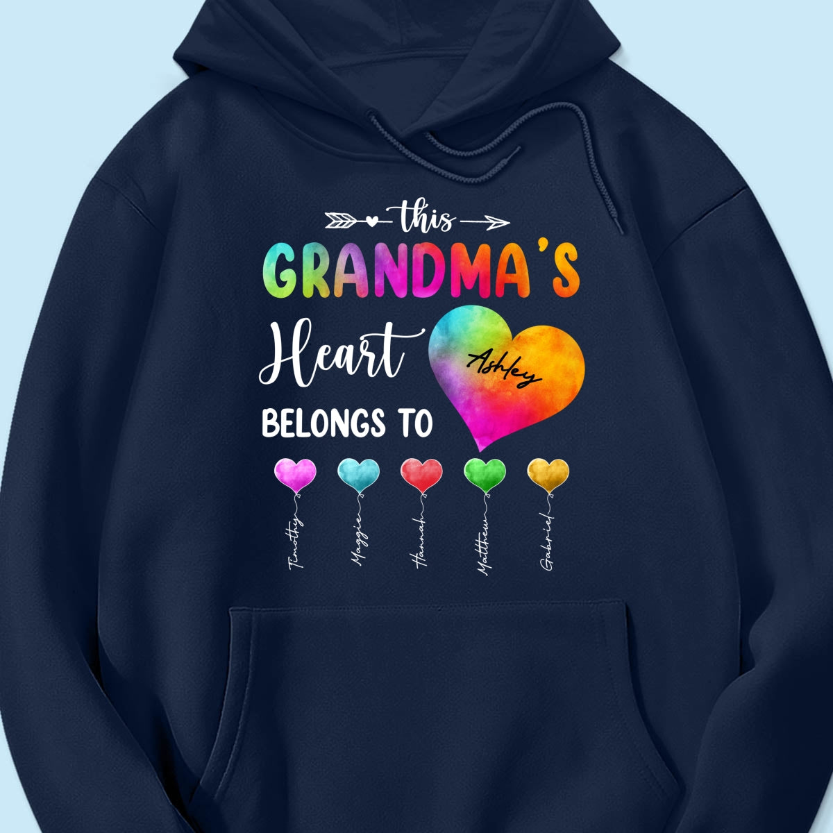 Colorful Patterned This Grandma Heart Belongs To Personalized Shirt