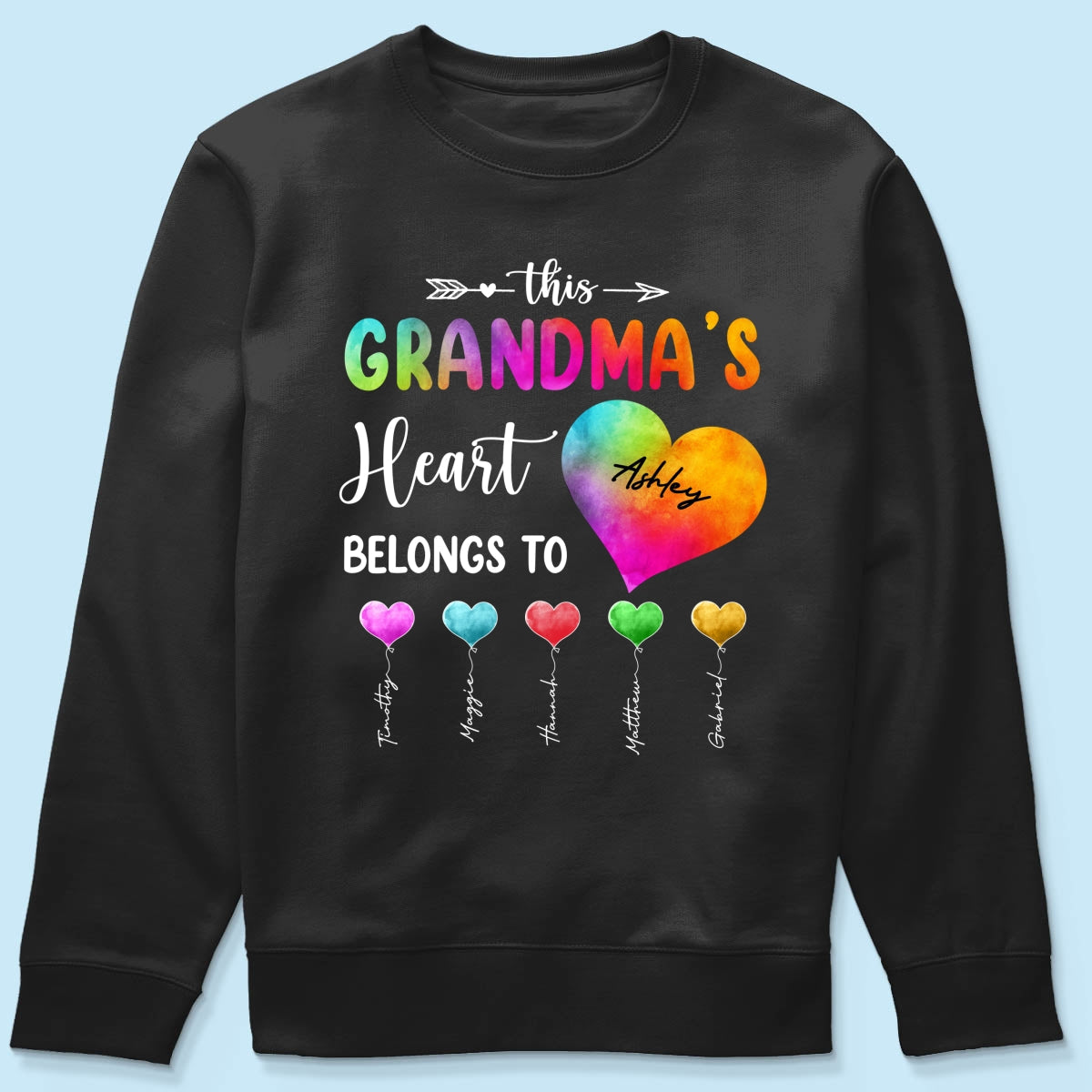 Colorful Patterned This Grandma Heart Belongs To Personalized Shirt