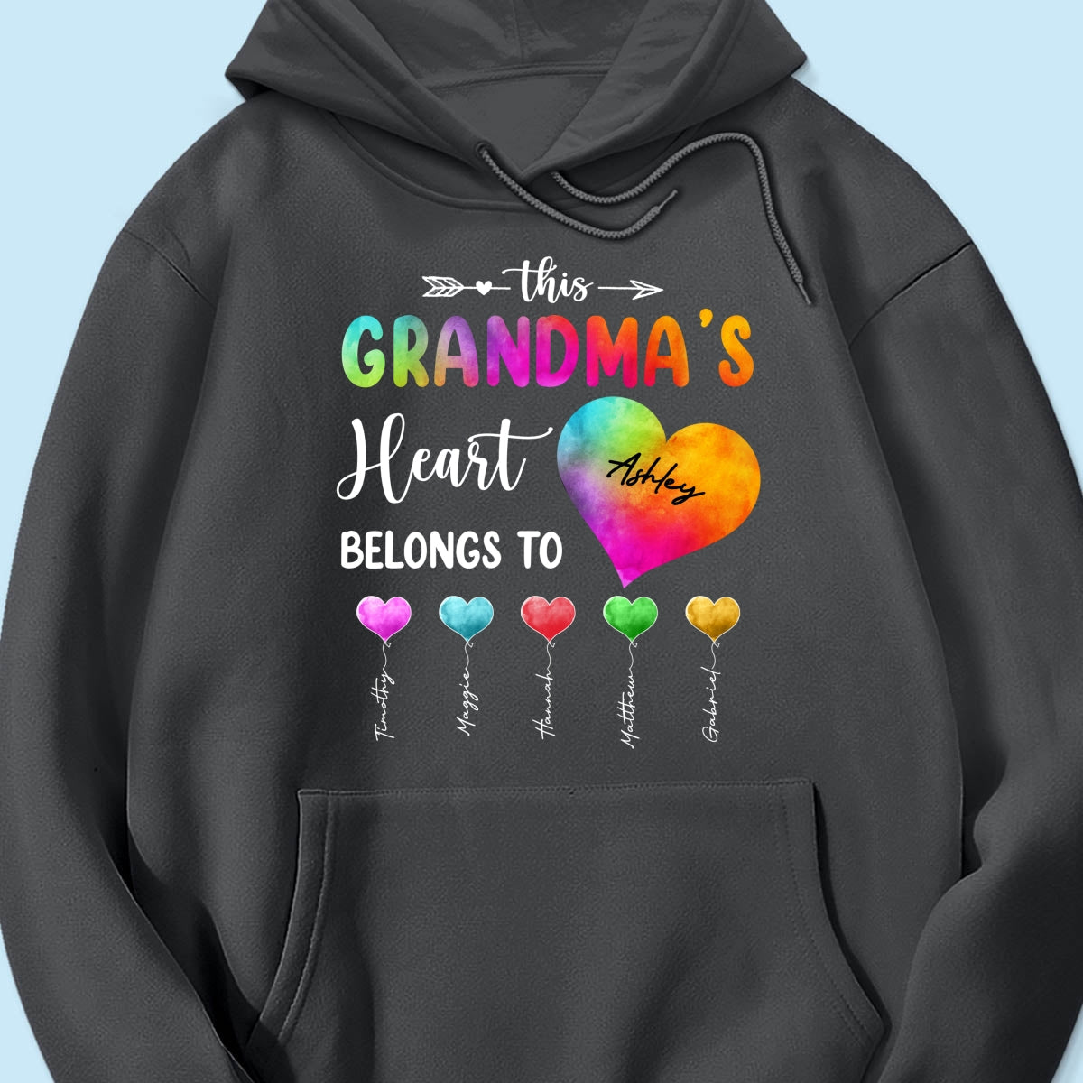 Colorful Patterned This Grandma Heart Belongs To Personalized Shirt
