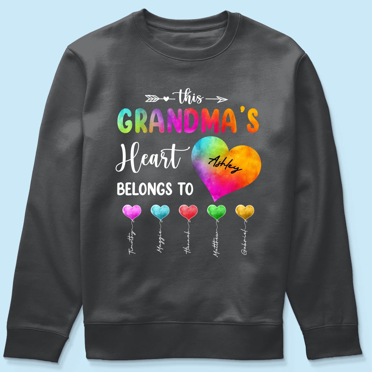Colorful Patterned This Grandma Heart Belongs To Personalized Shirt