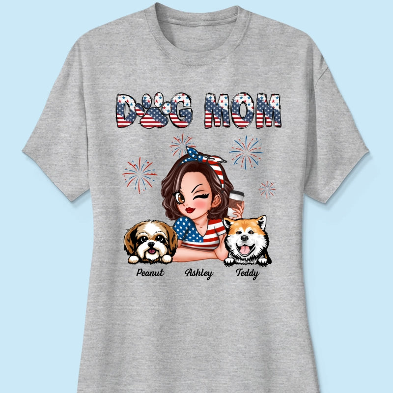 4th Of July Dog Mom Personalized Shirt, Gift For Dog Lover
