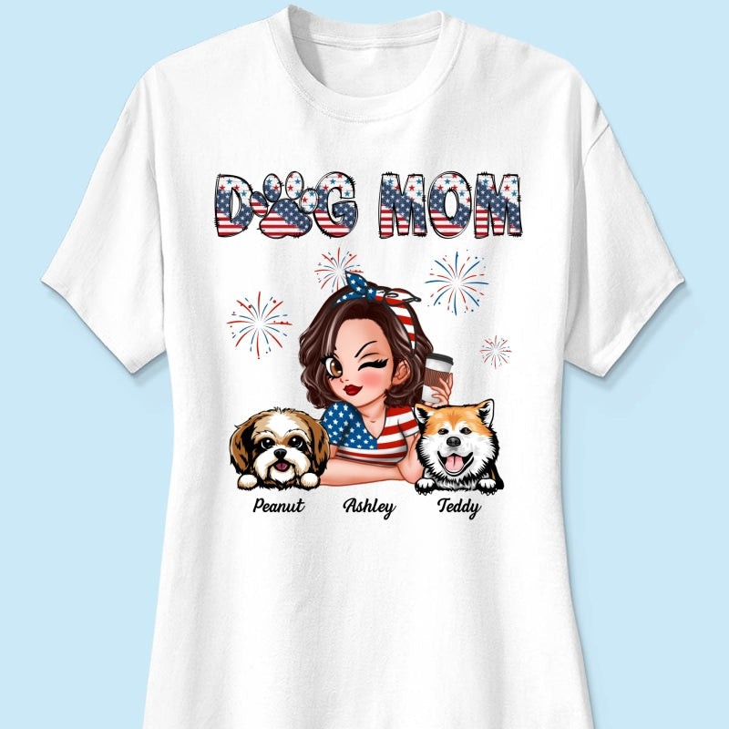 4th Of July Dog Mom Personalized Shirt, Gift For Dog Lover