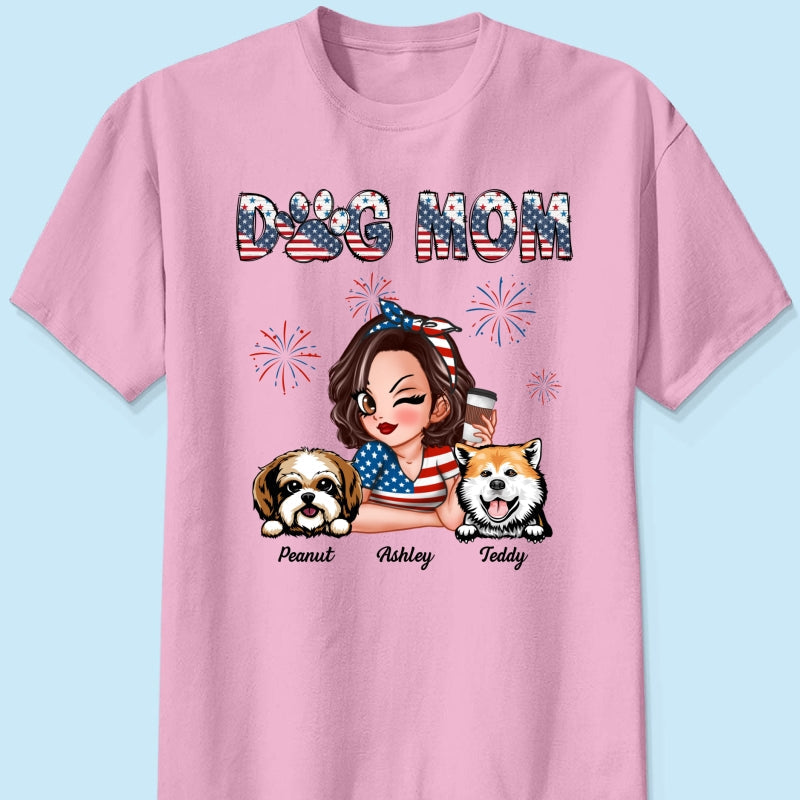 4th Of July Dog Mom Personalized Shirt, Gift For Dog Lover