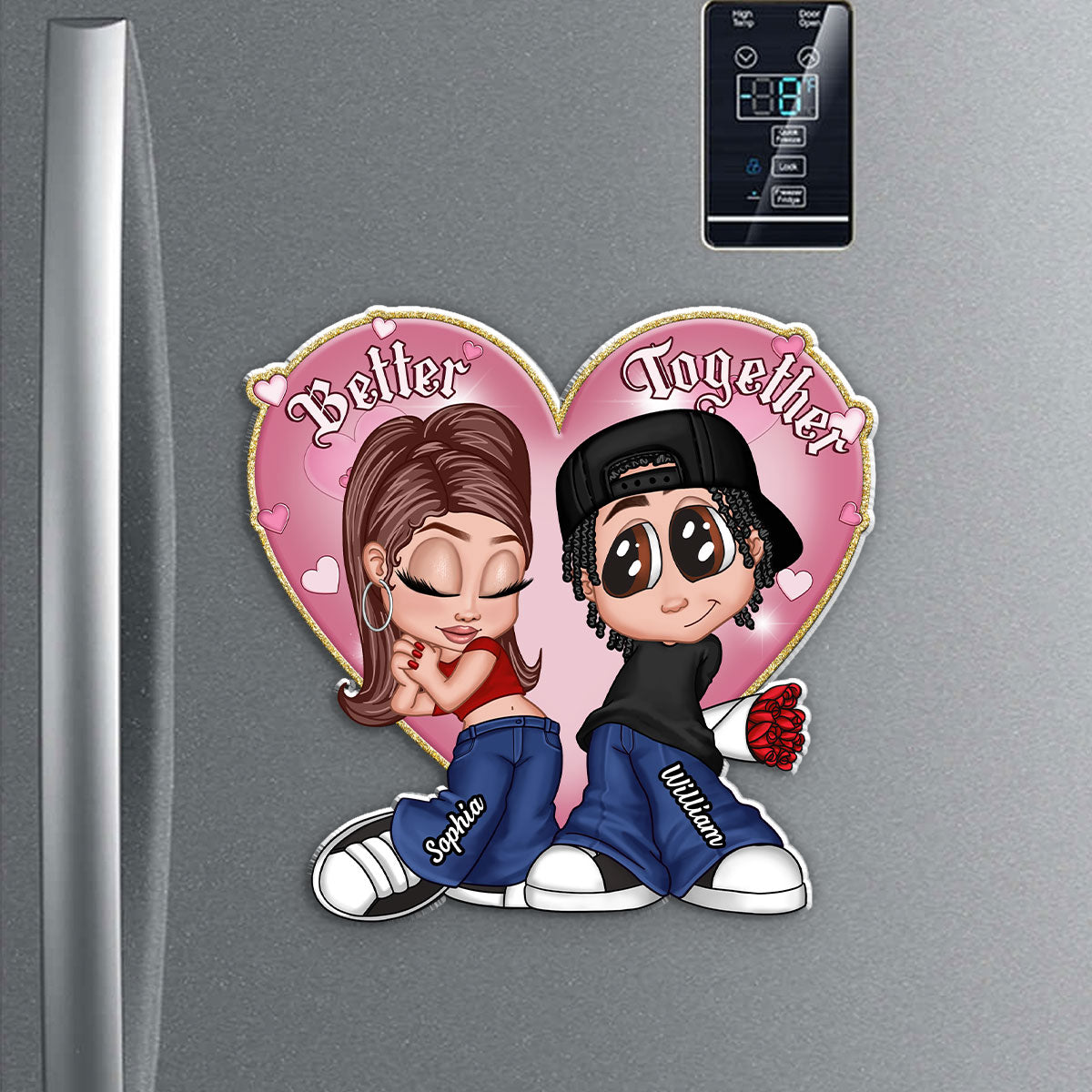 Be Mine Y2K Chicano Style Couple Gift For Her For Him Personalized Acrylic Fridge Magnet