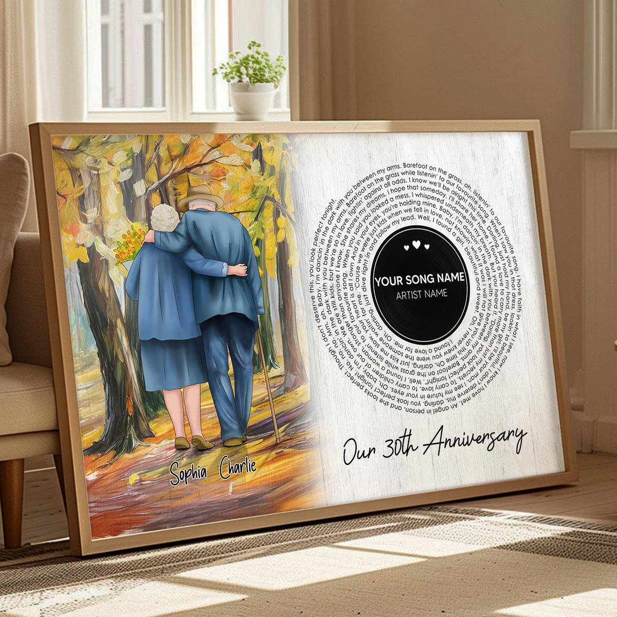 I Want To Grow Old With You Song Lyrics Art Personalized Poster, Anniversary Gift For Him, For Her
