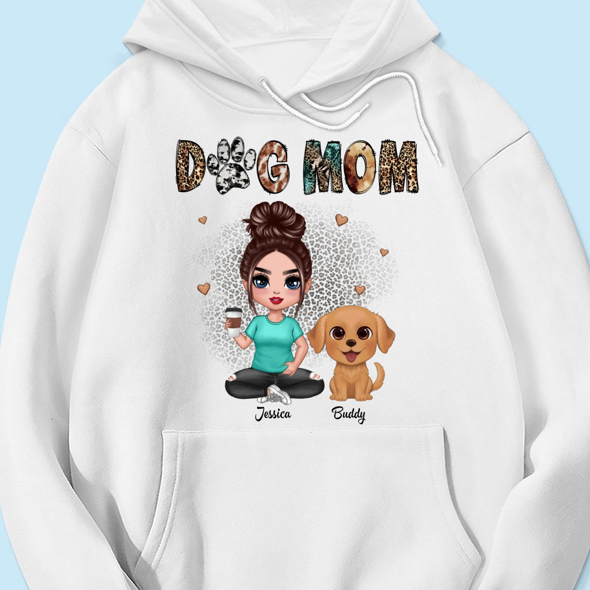 Animal Patterns Dog Mom Watercolor Cute Dogs Personalized Shirt