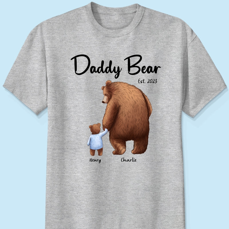 Daddy Bear Est. Papa Bear Father‘s Day Gift For Husband Dad Grandpa Personalized Shirt
