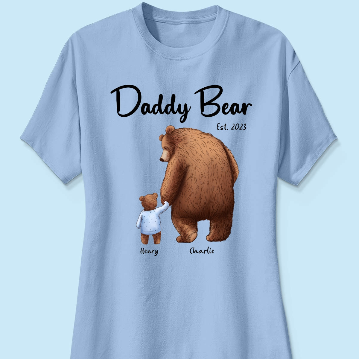 Daddy Bear Est. Papa Bear Father‘s Day Gift For Husband Dad Grandpa Personalized Shirt
