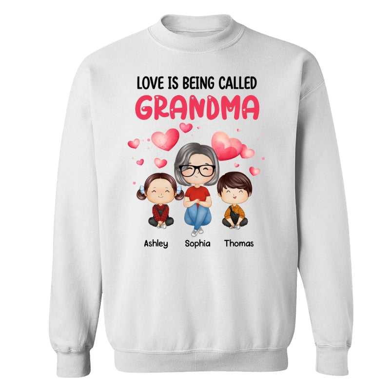 Watercolor Hearts Doll Grandma Grandkids Watercolor Style Personalized Shirt