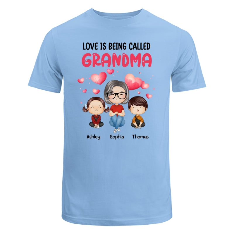 Watercolor Hearts Doll Grandma Grandkids Watercolor Style Personalized Shirt