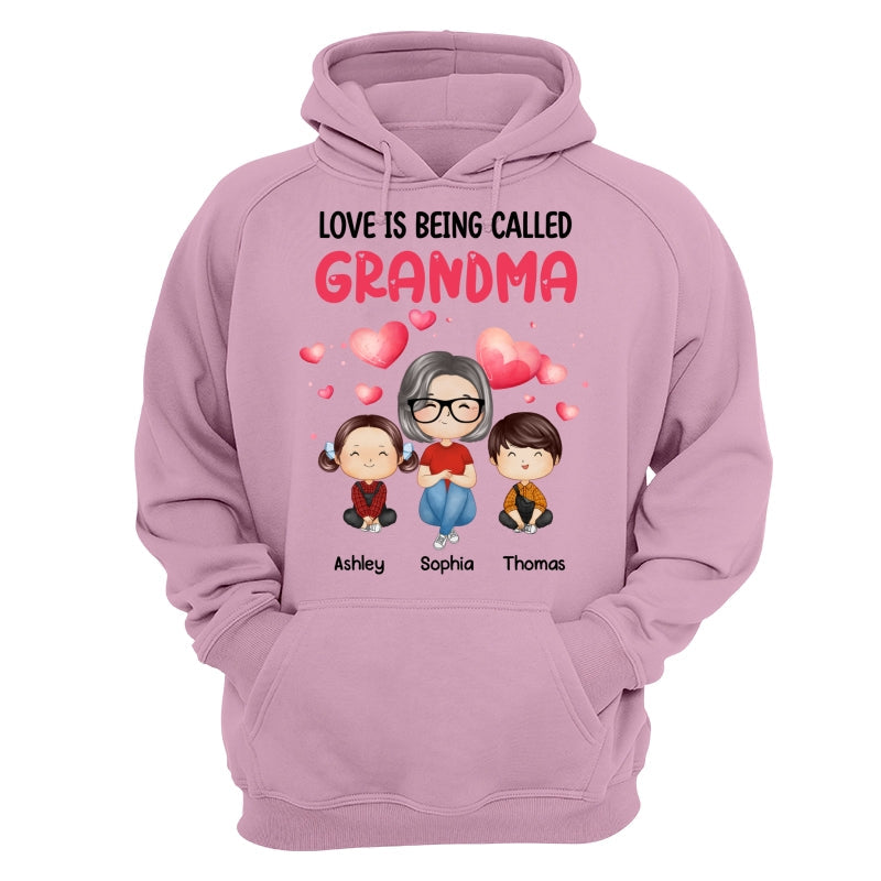 Watercolor Hearts Doll Grandma Grandkids Watercolor Style Personalized Shirt