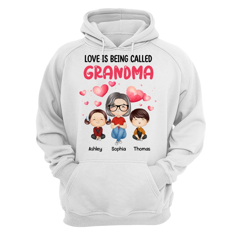 Watercolor Hearts Doll Grandma Grandkids Watercolor Style Personalized Shirt