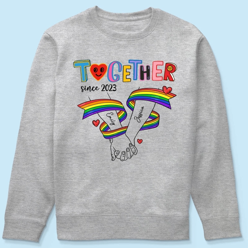 Together Since LGBT Couple Hand In Hand Personalized Shirt, Pride Month